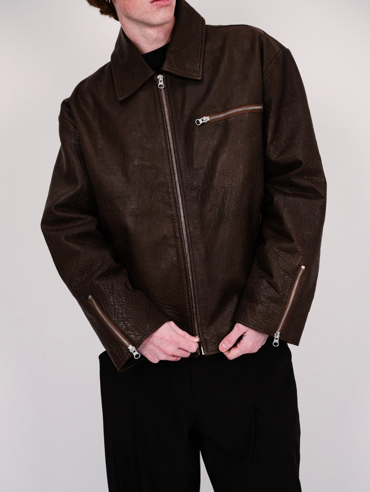 Brown Buffalo Leather Jacket