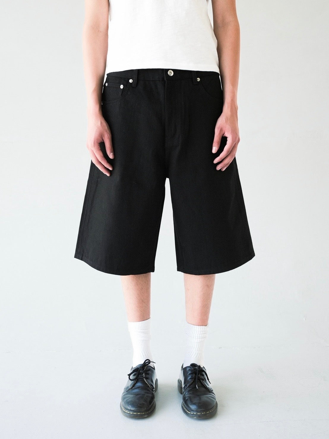Jet Black Raw Selvedge Baggy Jorts