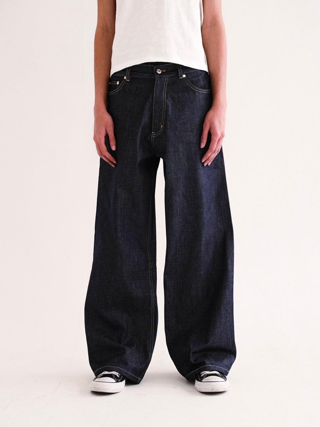 Indigo Raw Selvedge Wide Leg Denim