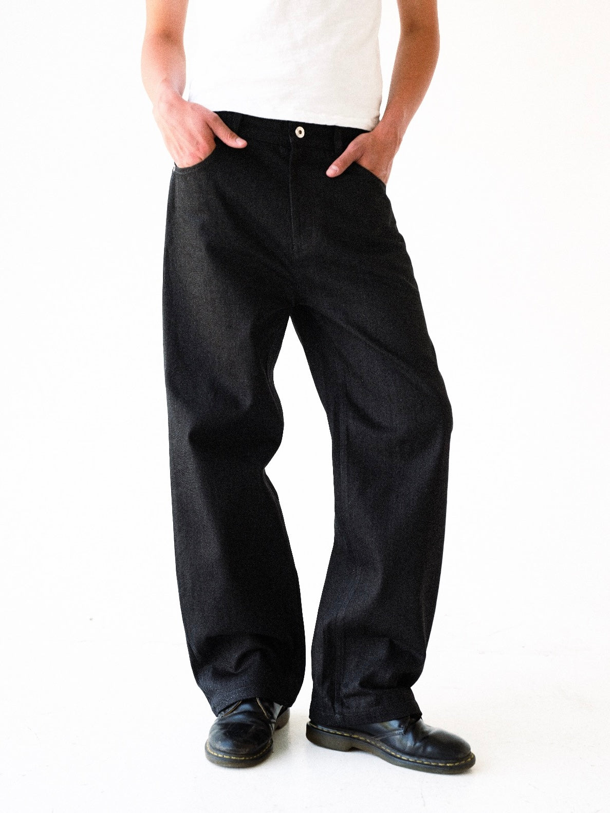 Jet Black Raw Selvedge Straight Leg Denim