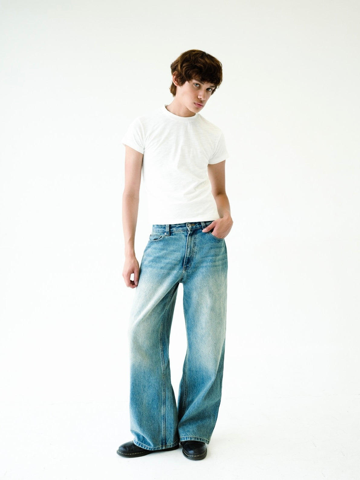 Light Wash Wide Leg Denim
