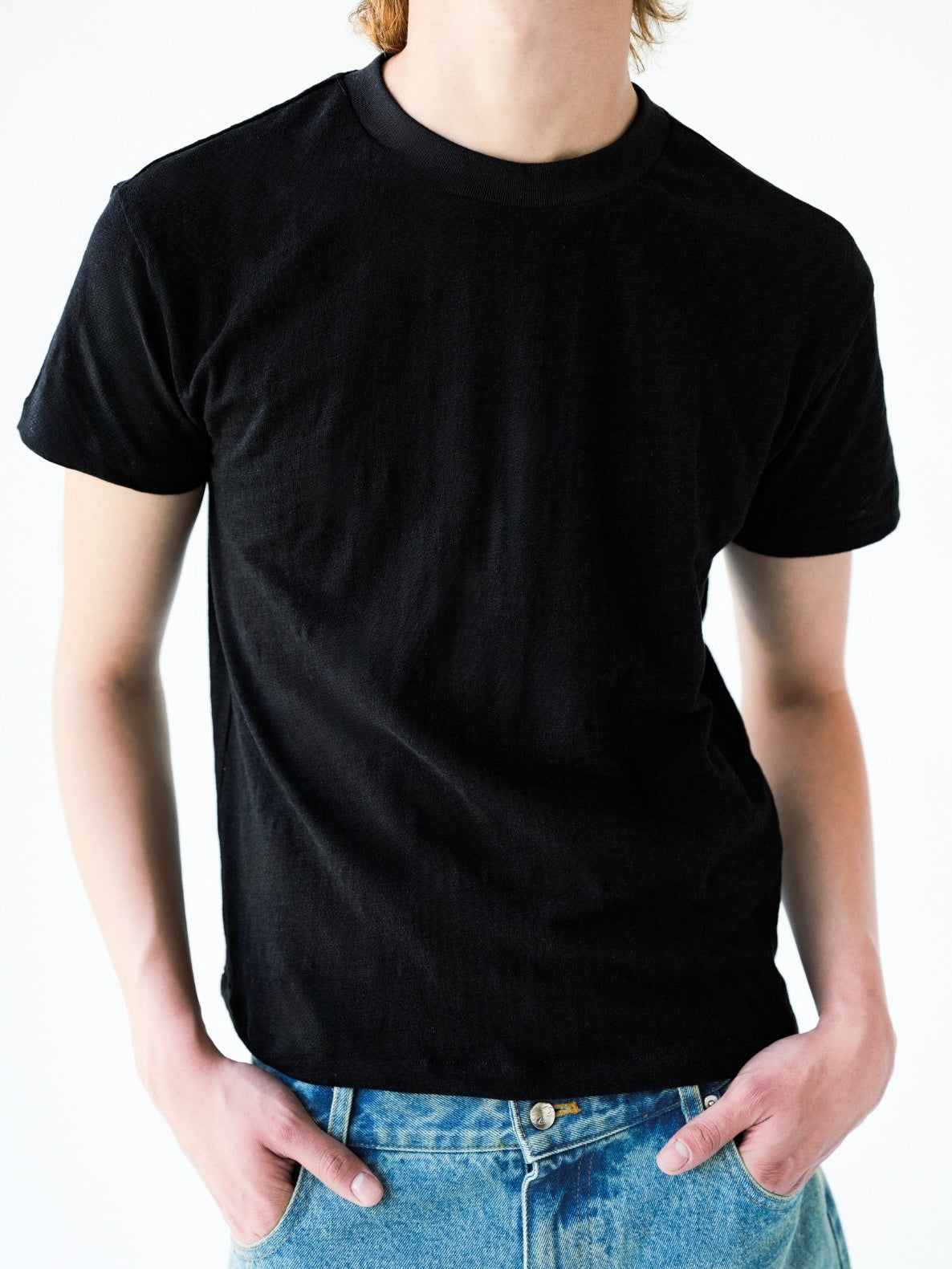 Black Slub Cotton Baby Tee
