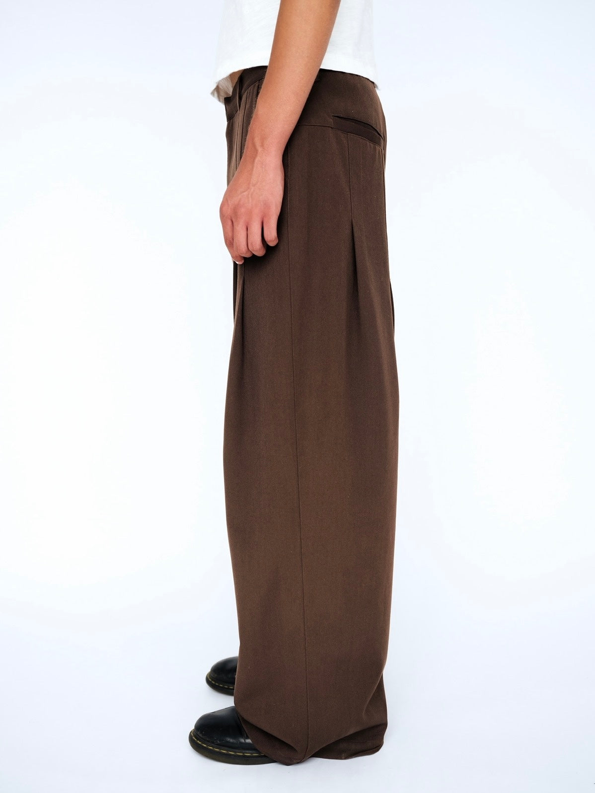 Brown Double Pleated Trousers