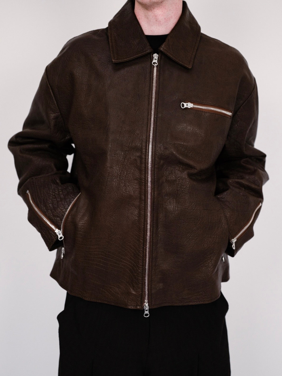 Brown Buffalo Leather Jacket