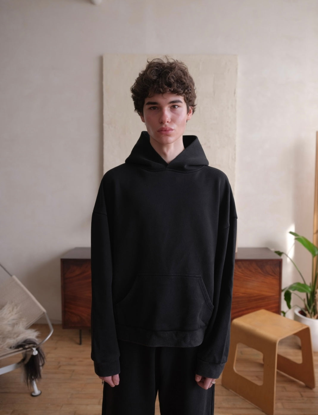 Black Cropped & Boxy Hoodie