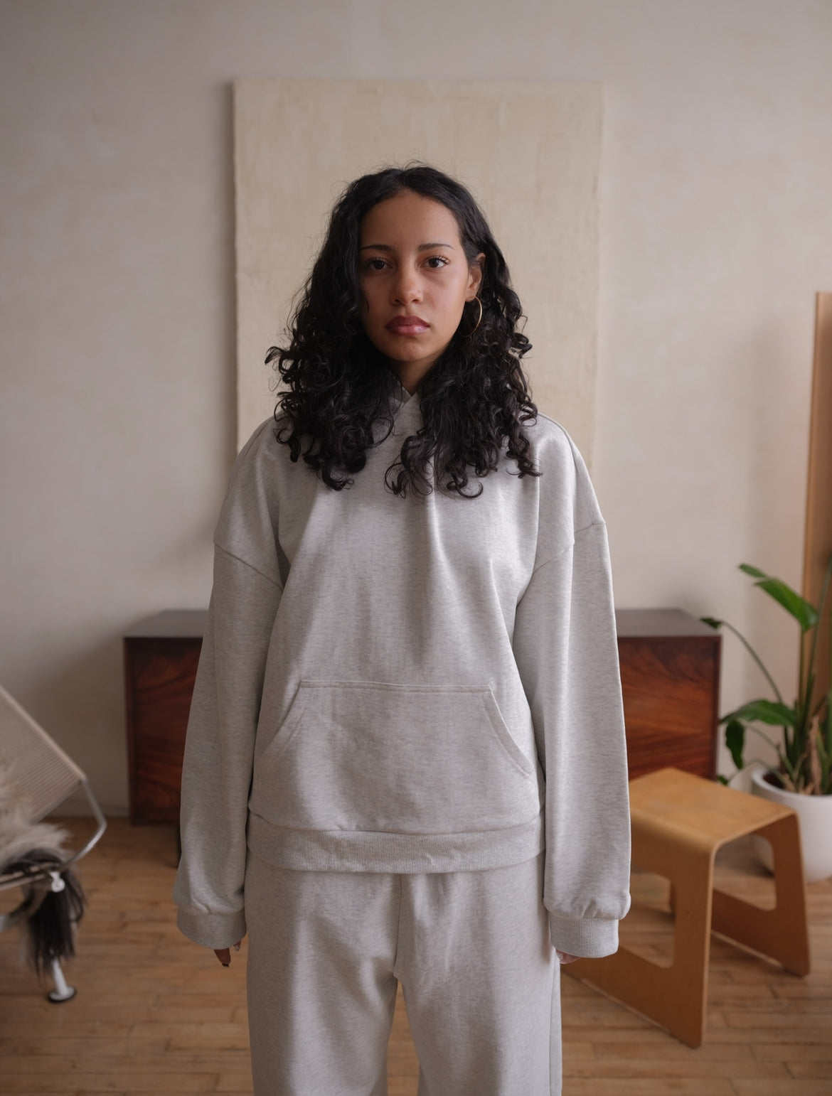Heather Grey Cropped & Boxy Hoodie