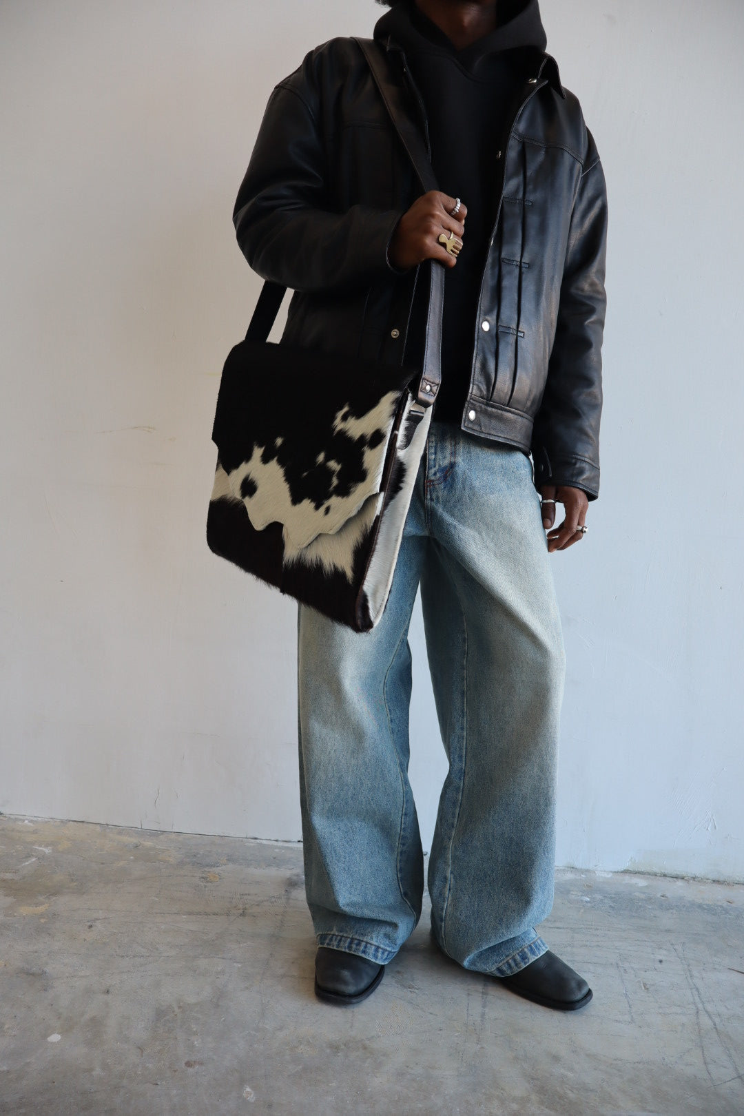Authentic Cowhide Messenger Bag