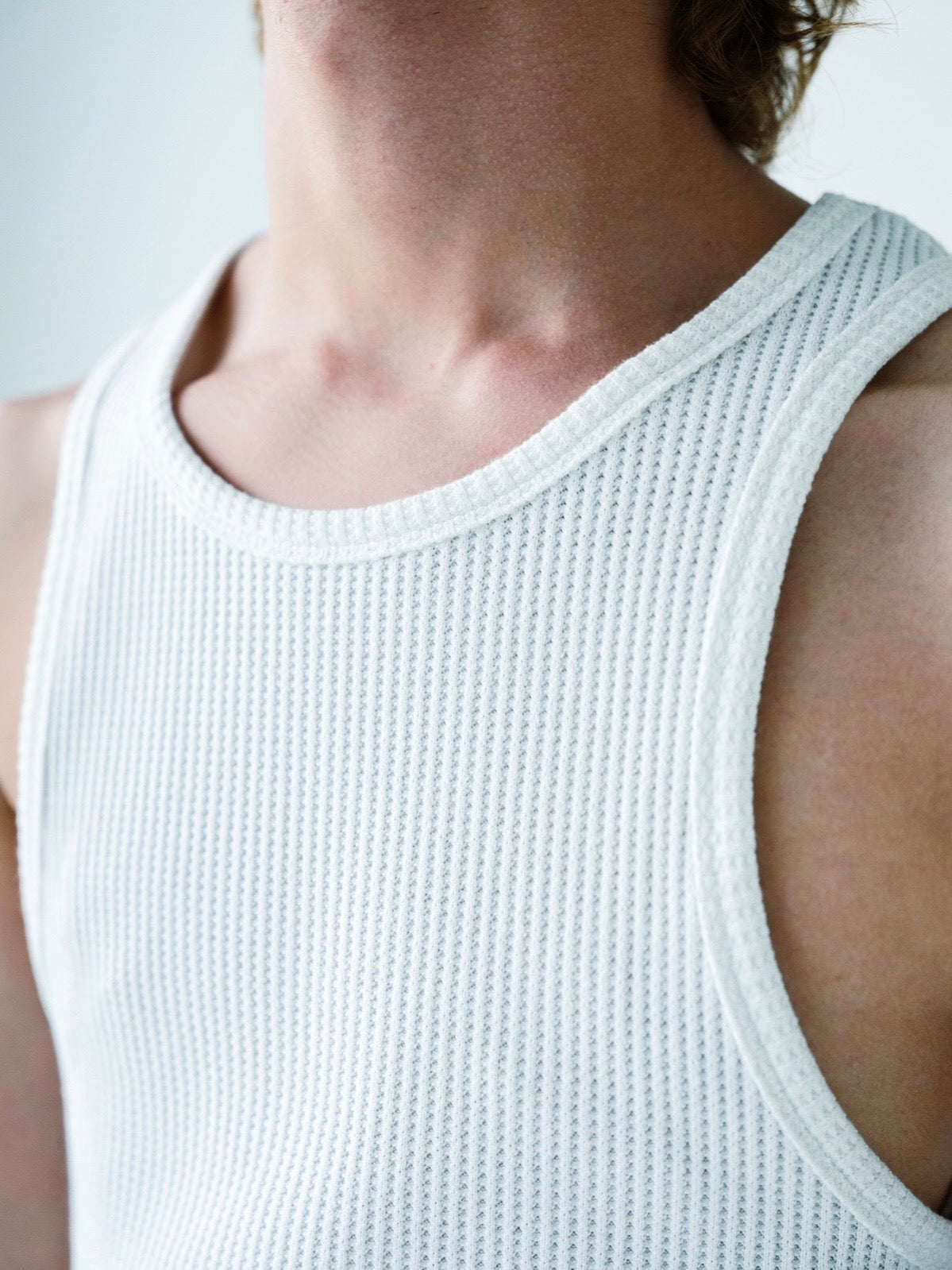 White Waffle Knit Tank Top