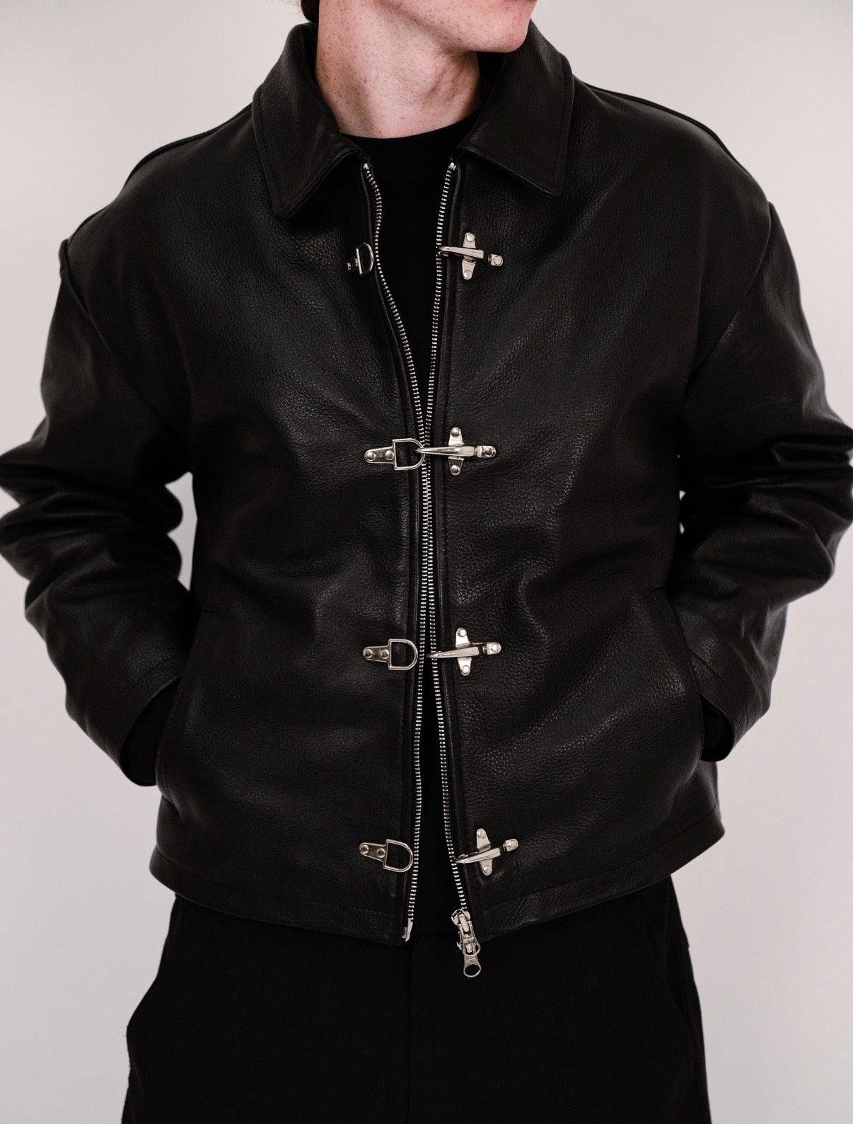 Fireman Clasp Authentic Leather Jacket