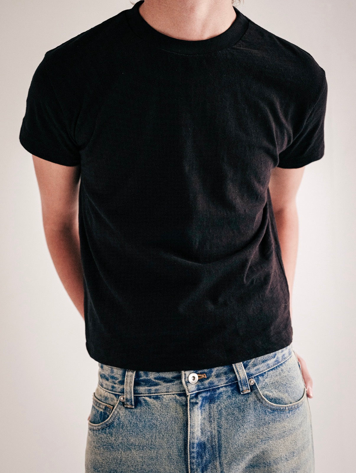 Black Slub Cotton Baby Tee