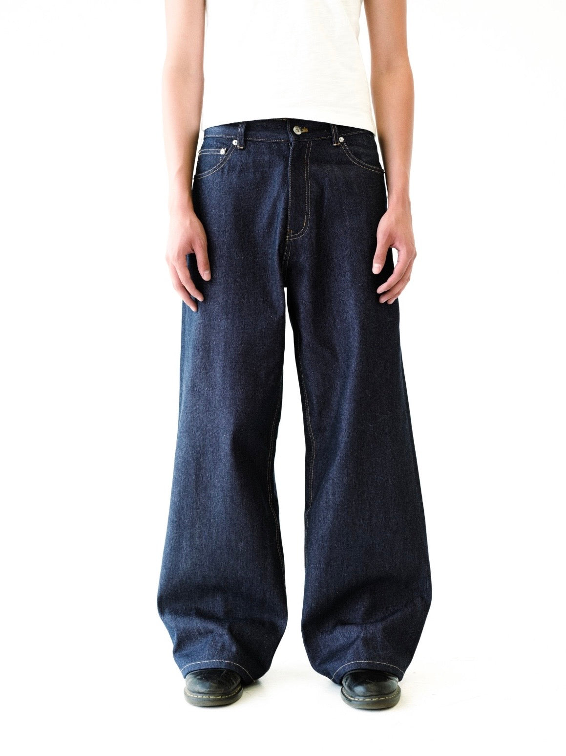 Indigo Raw Selvedge Wide Leg Denim