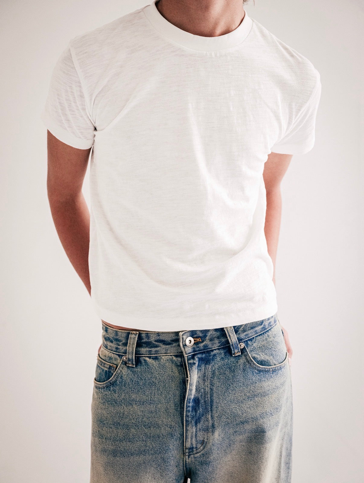 White Slub Cotton Baby Tee