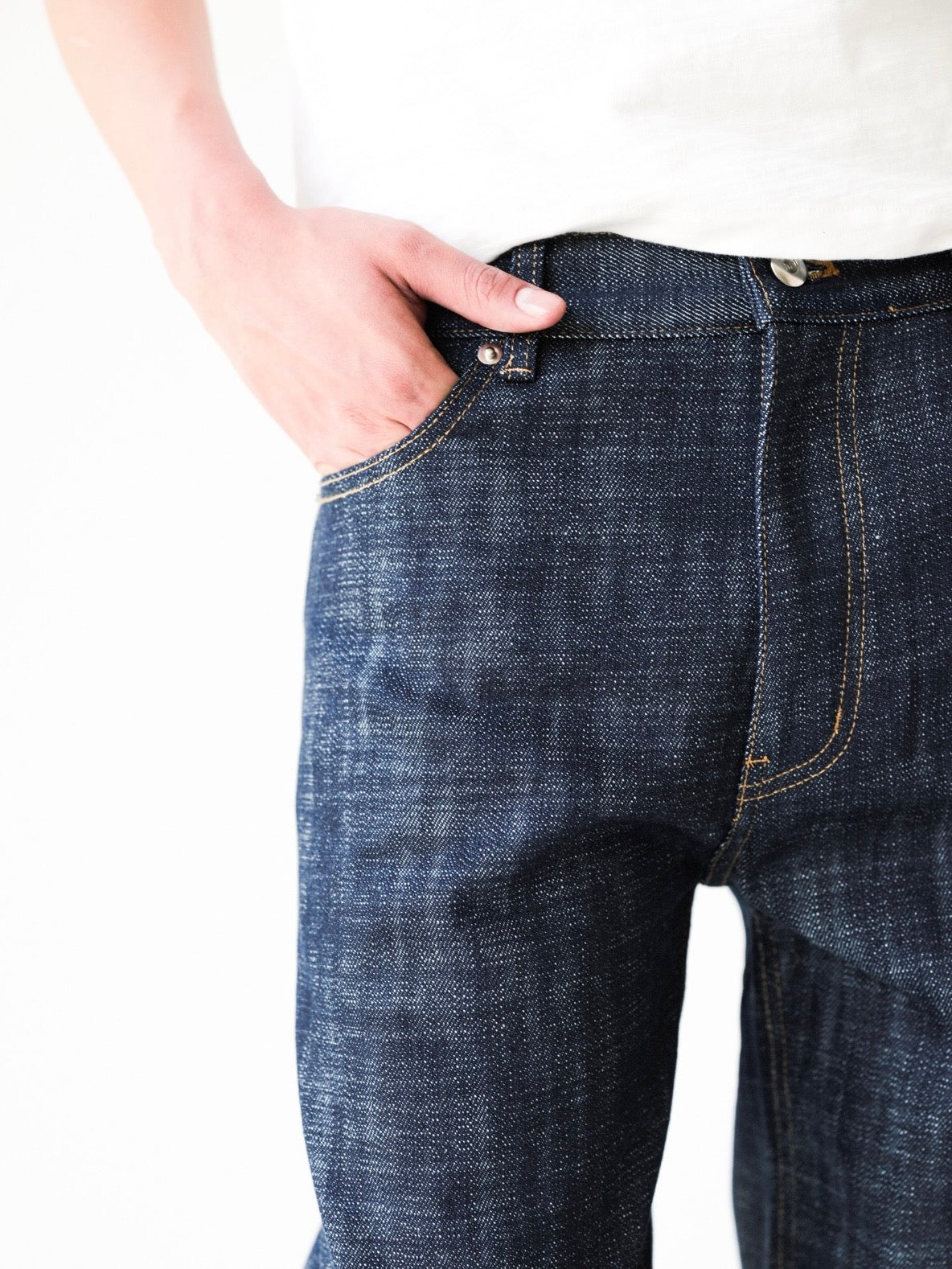 Slub Indigo Raw Selvedge Straight Leg Denim