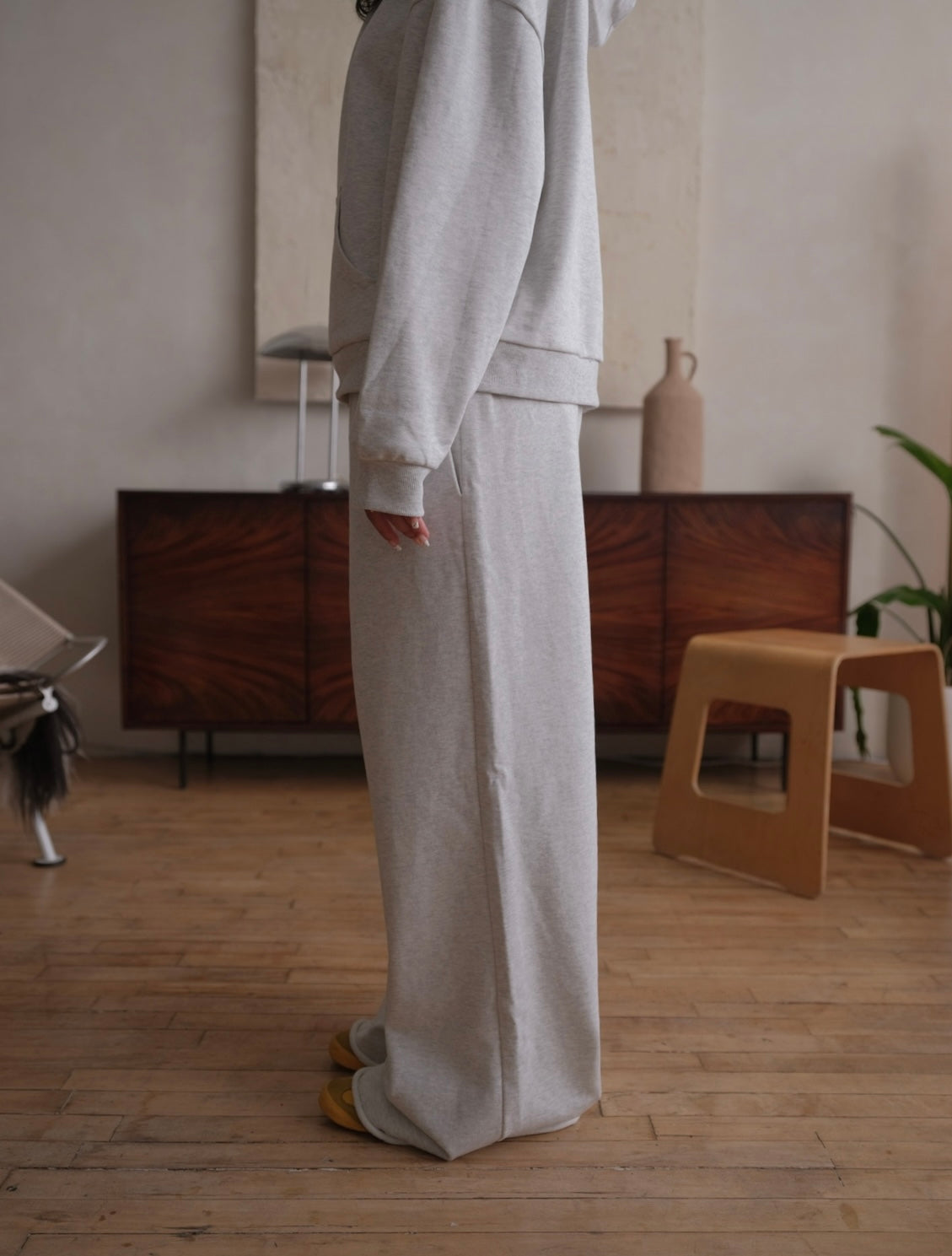 Heather Grey Wide Leg Sweatpants