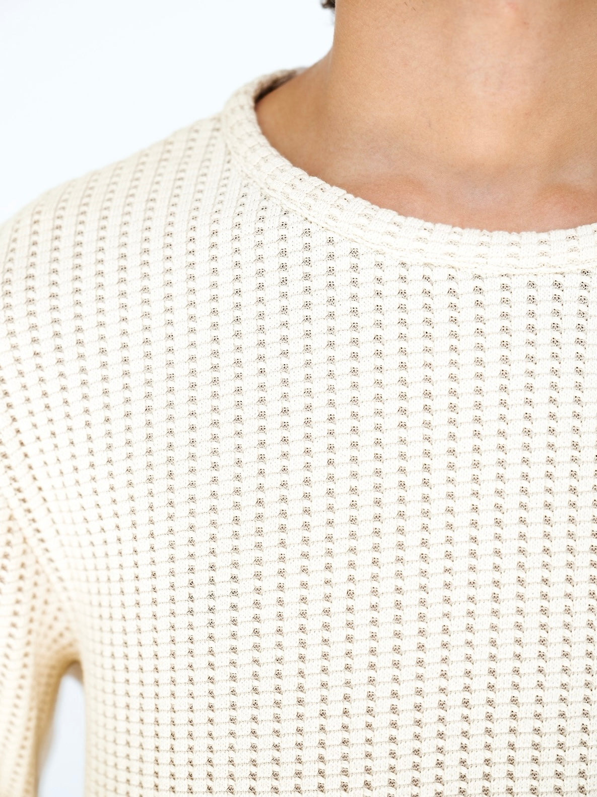 Ivory Waffle Knit Sweater