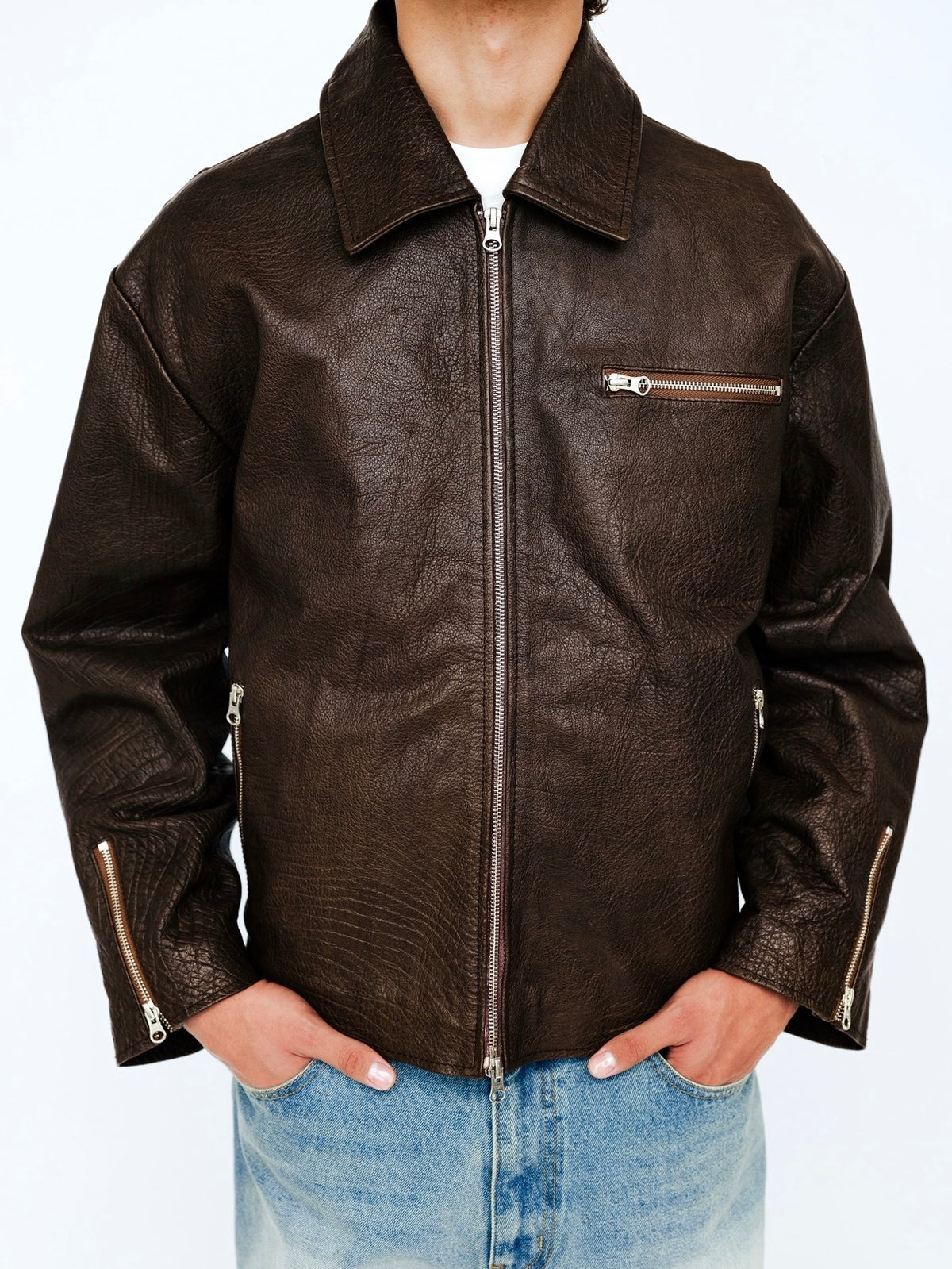 Brown Buffalo Leather Jacket