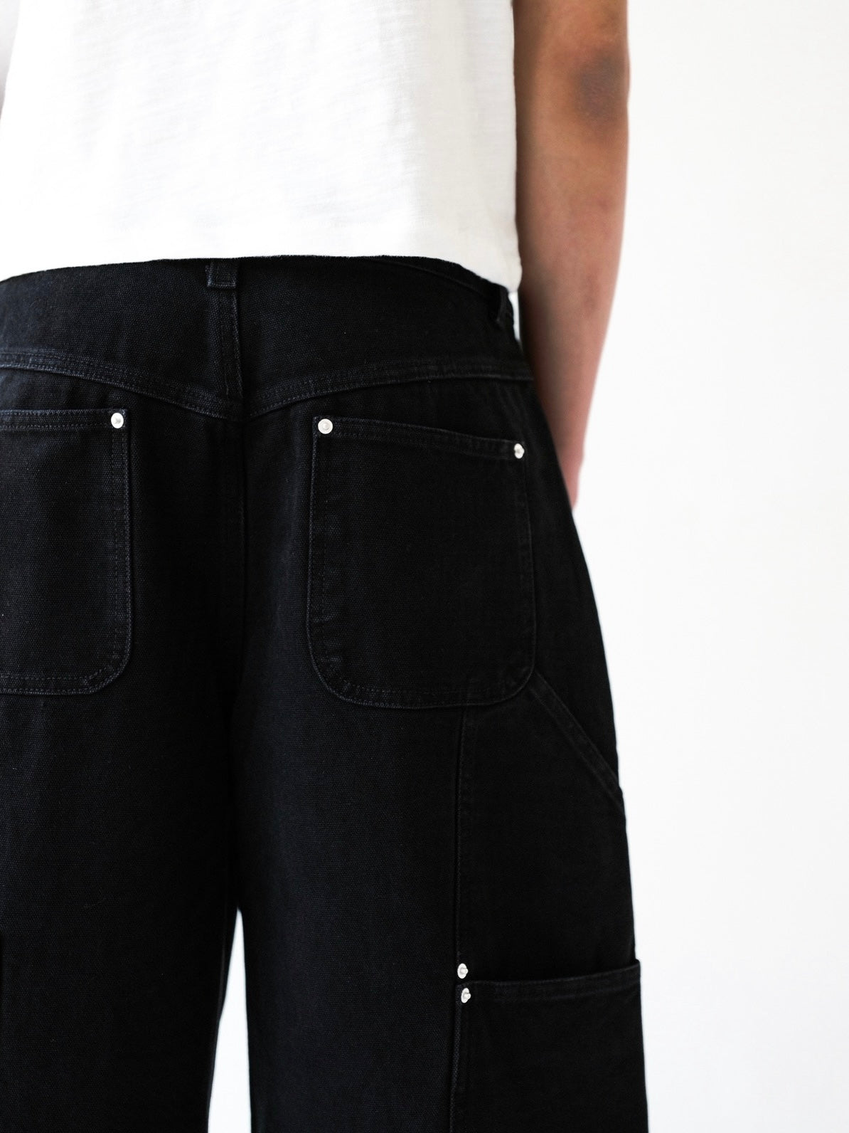 Black Wide Leg Canvas Pants
