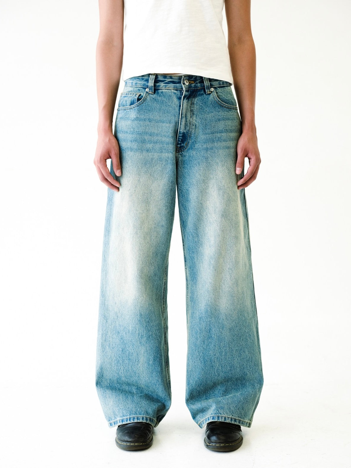 Light Wash Wide Leg Denim