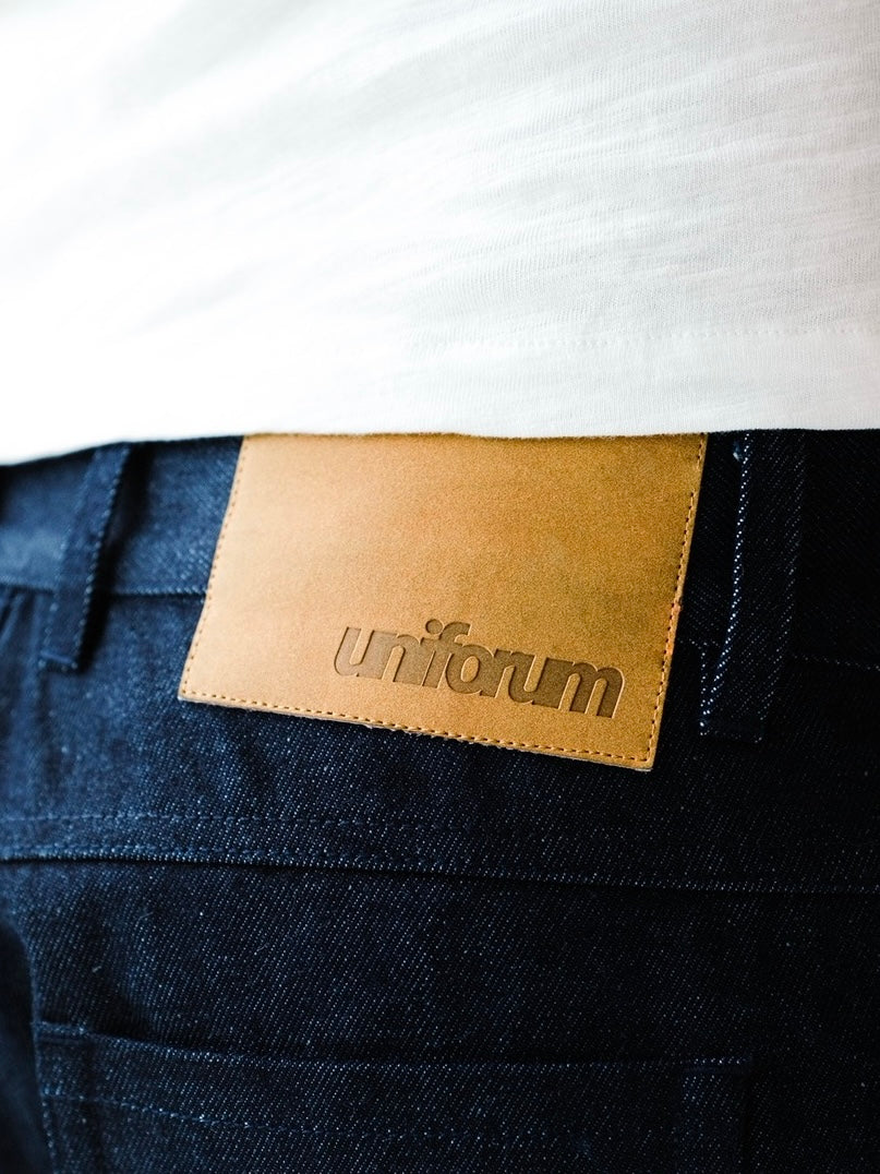 Indigo Raw Selvedge Pleated Loose-Fit Denim