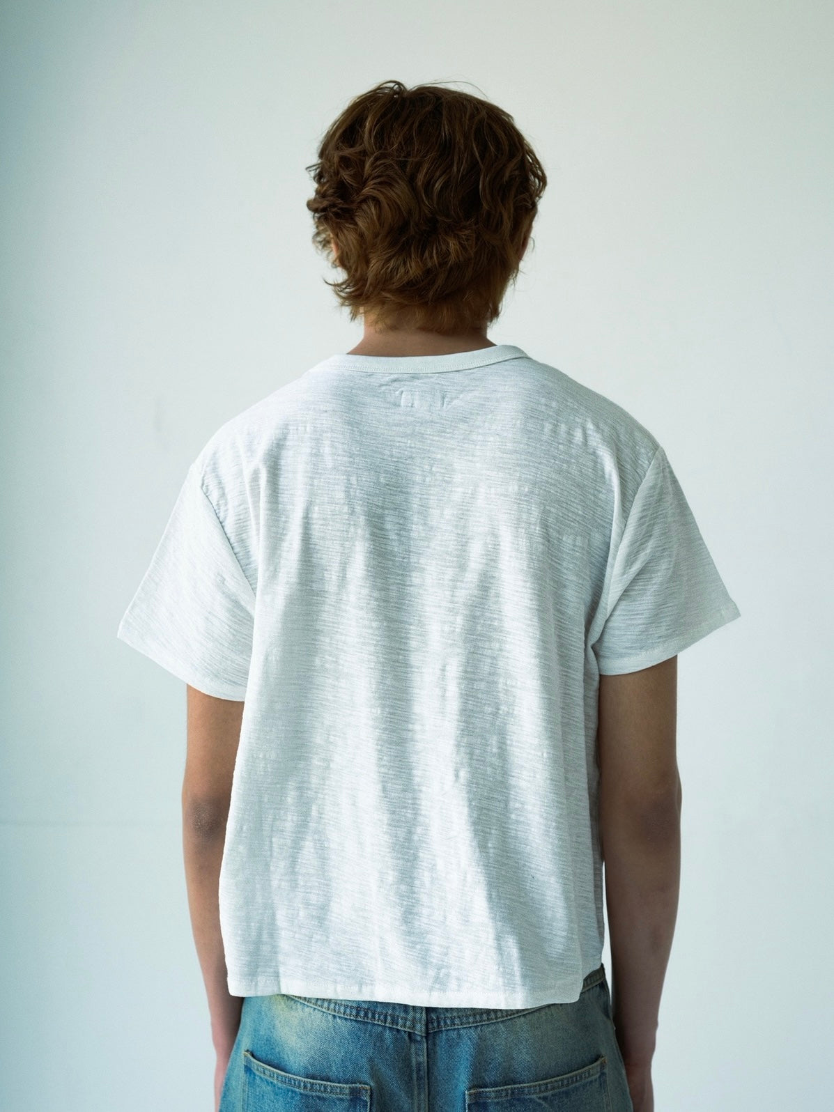 White Relaxed Slub Cotton Pocket Tee