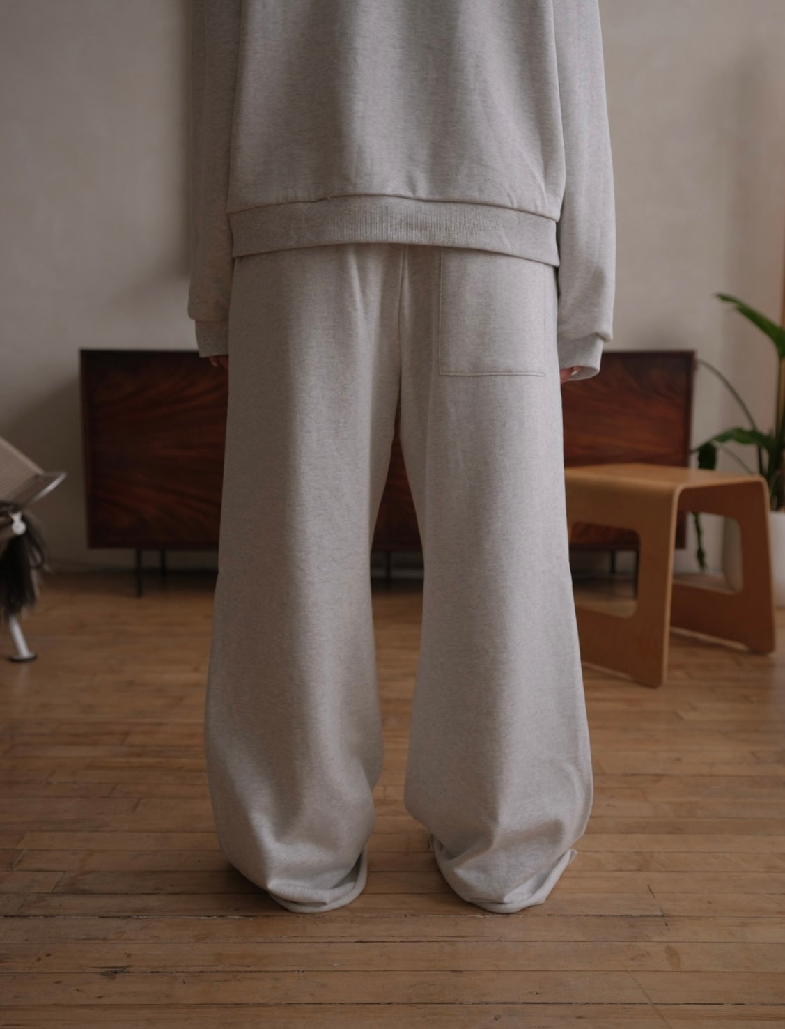 Heather Grey Wide Leg Sweatpants
