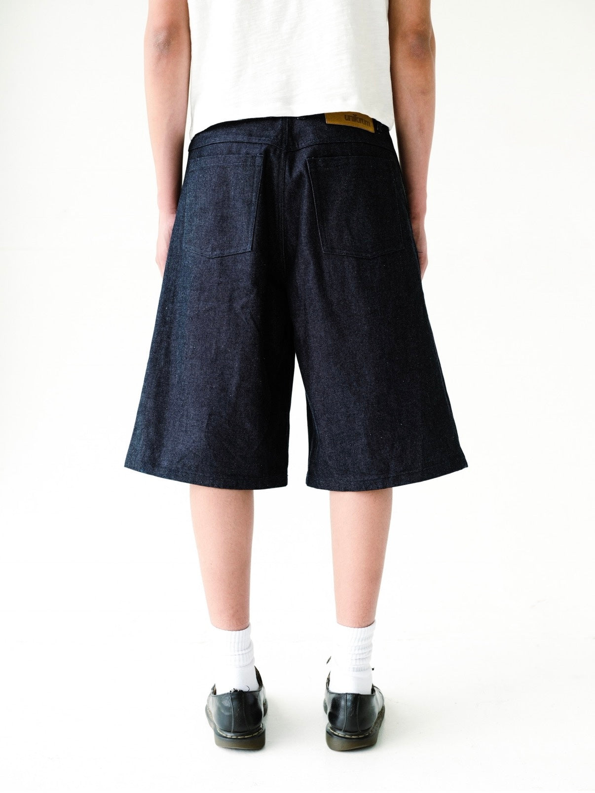 Indigo Raw Selvedge Pleated Baggy Jorts