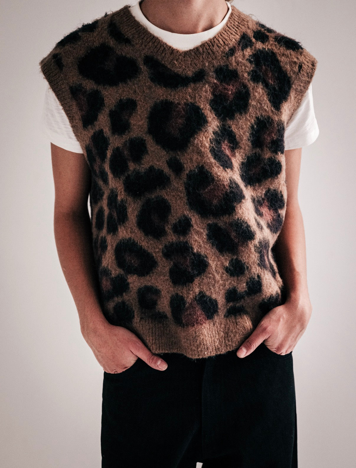 Leopard Mohair Vest