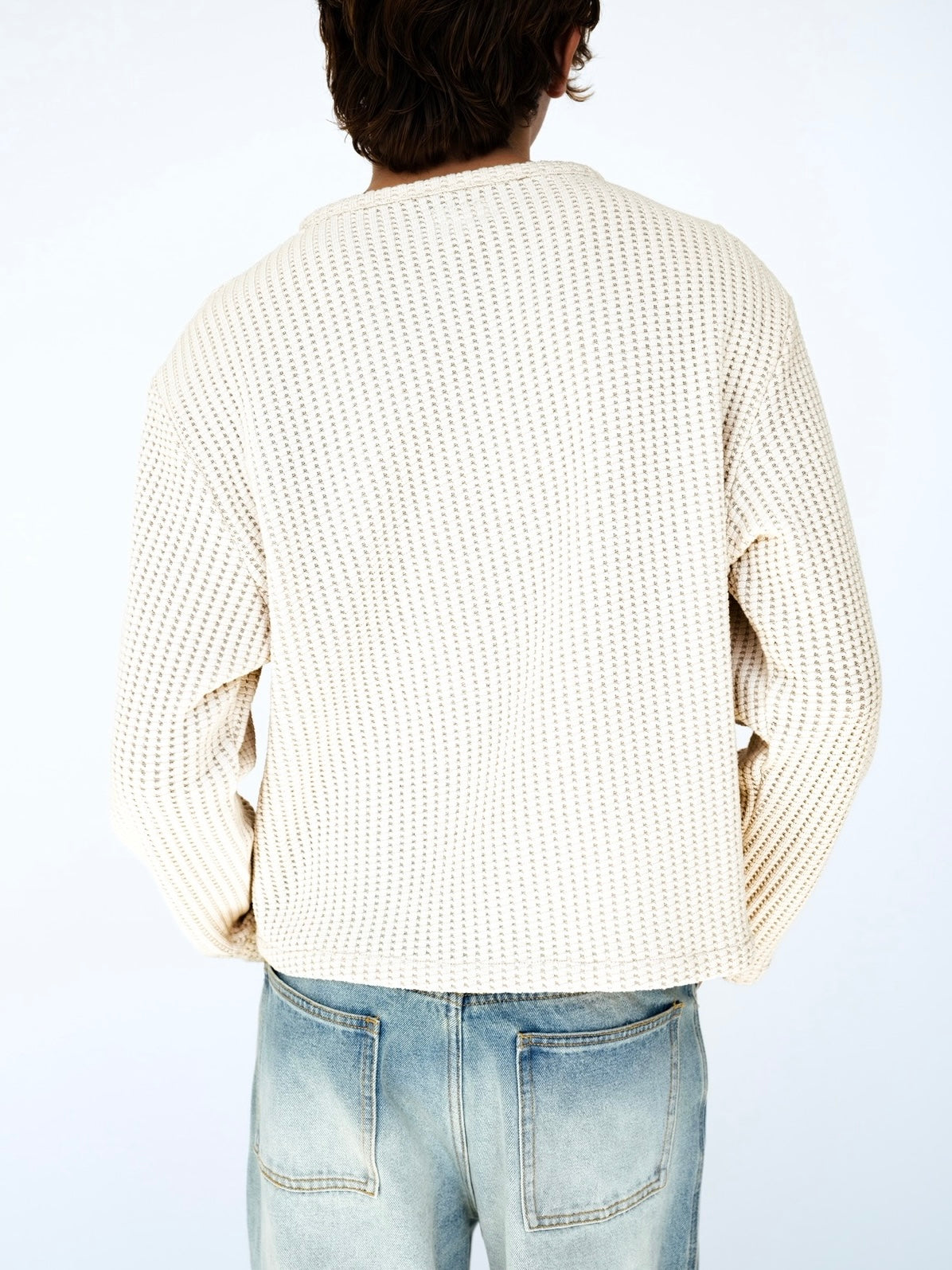 Ivory Waffle Knit Sweater