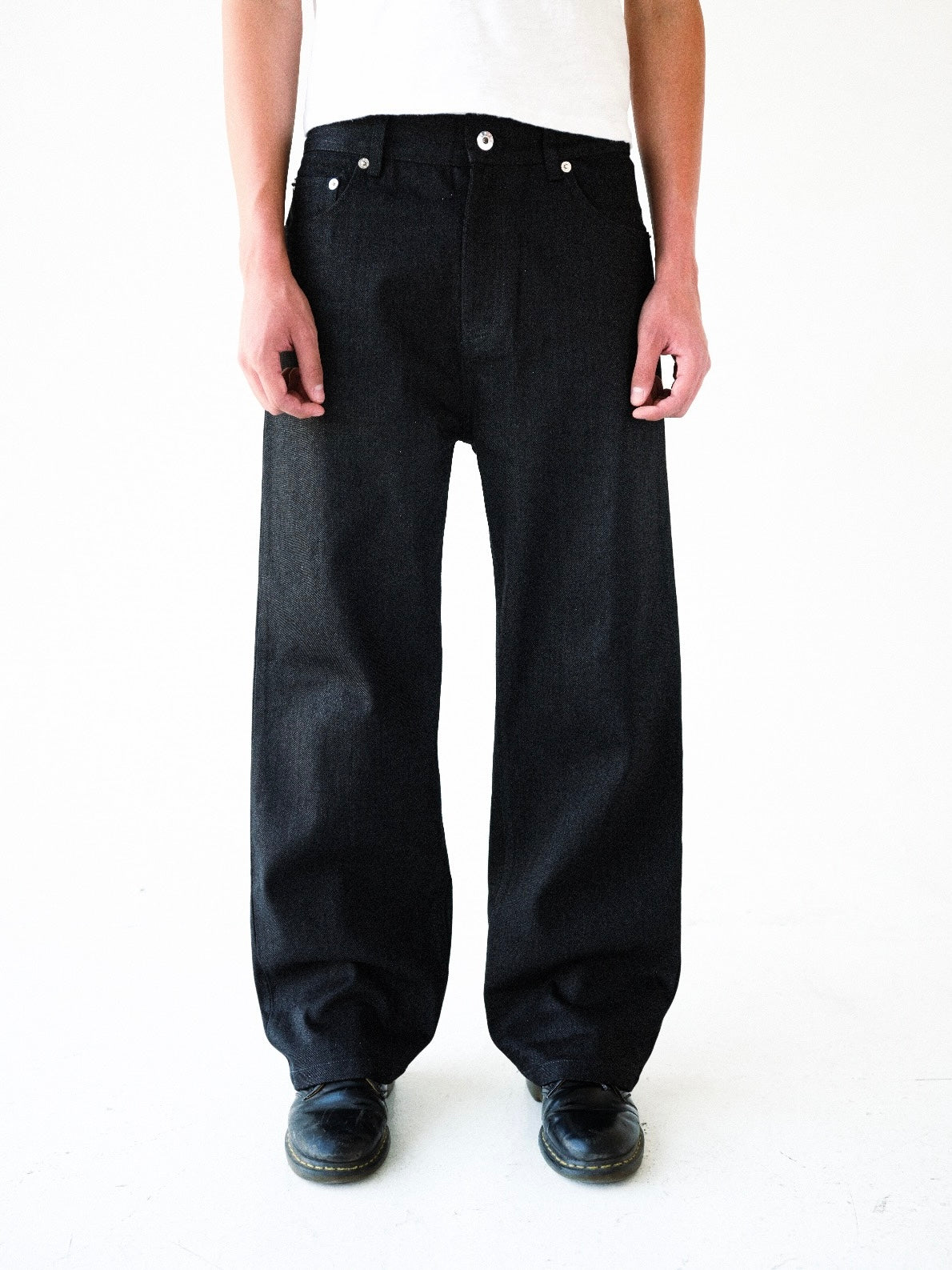 Jet Black Raw Selvedge Straight Leg Denim
