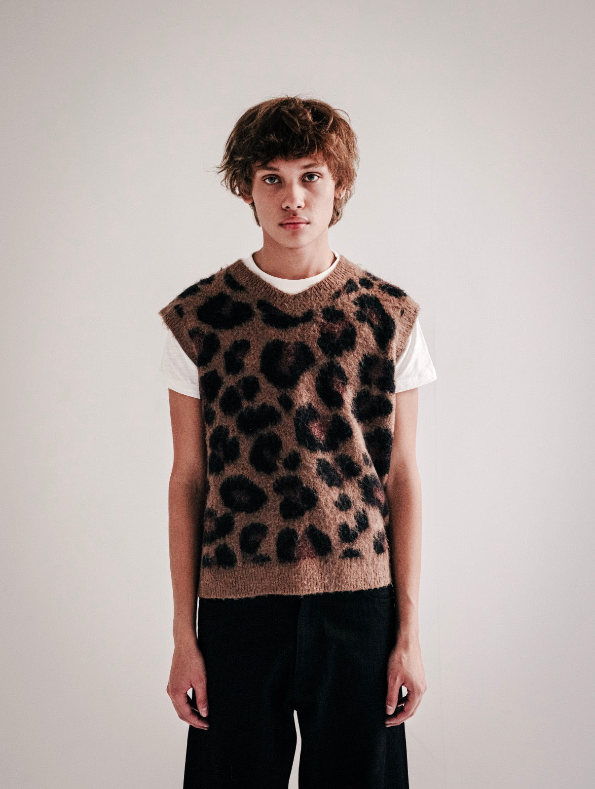 Leopard Mohair Vest