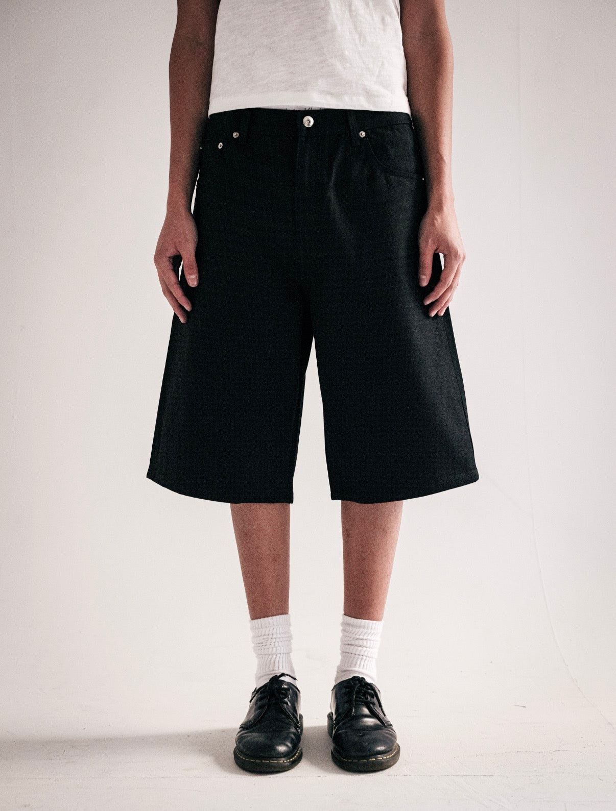 Jet Black Raw Selvedge Baggy Jorts