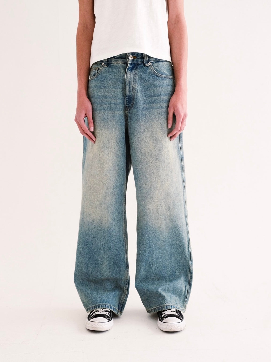Light Wash Wide Leg Denim