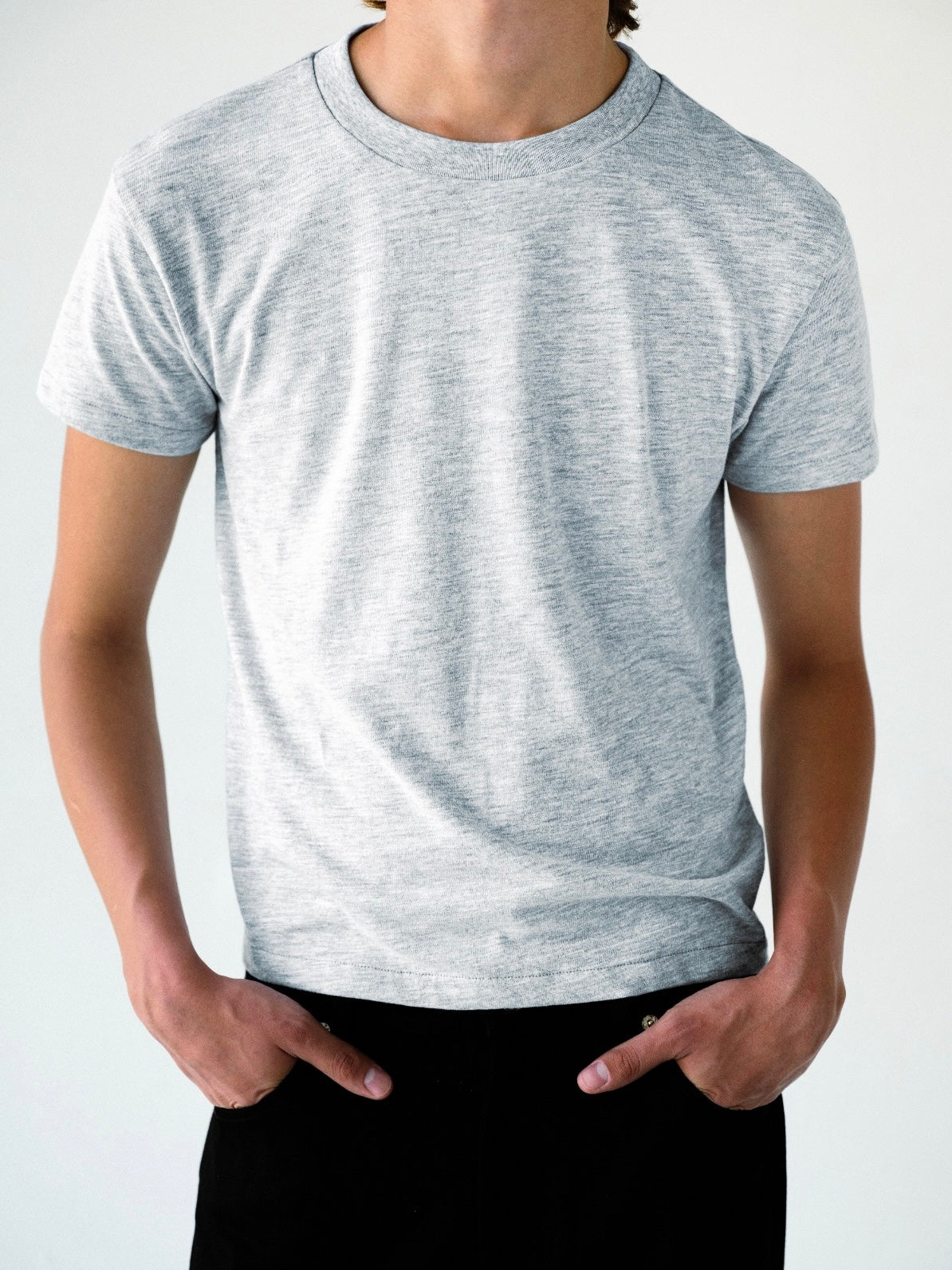 Heather Grey Slub Cotton Baby Tee