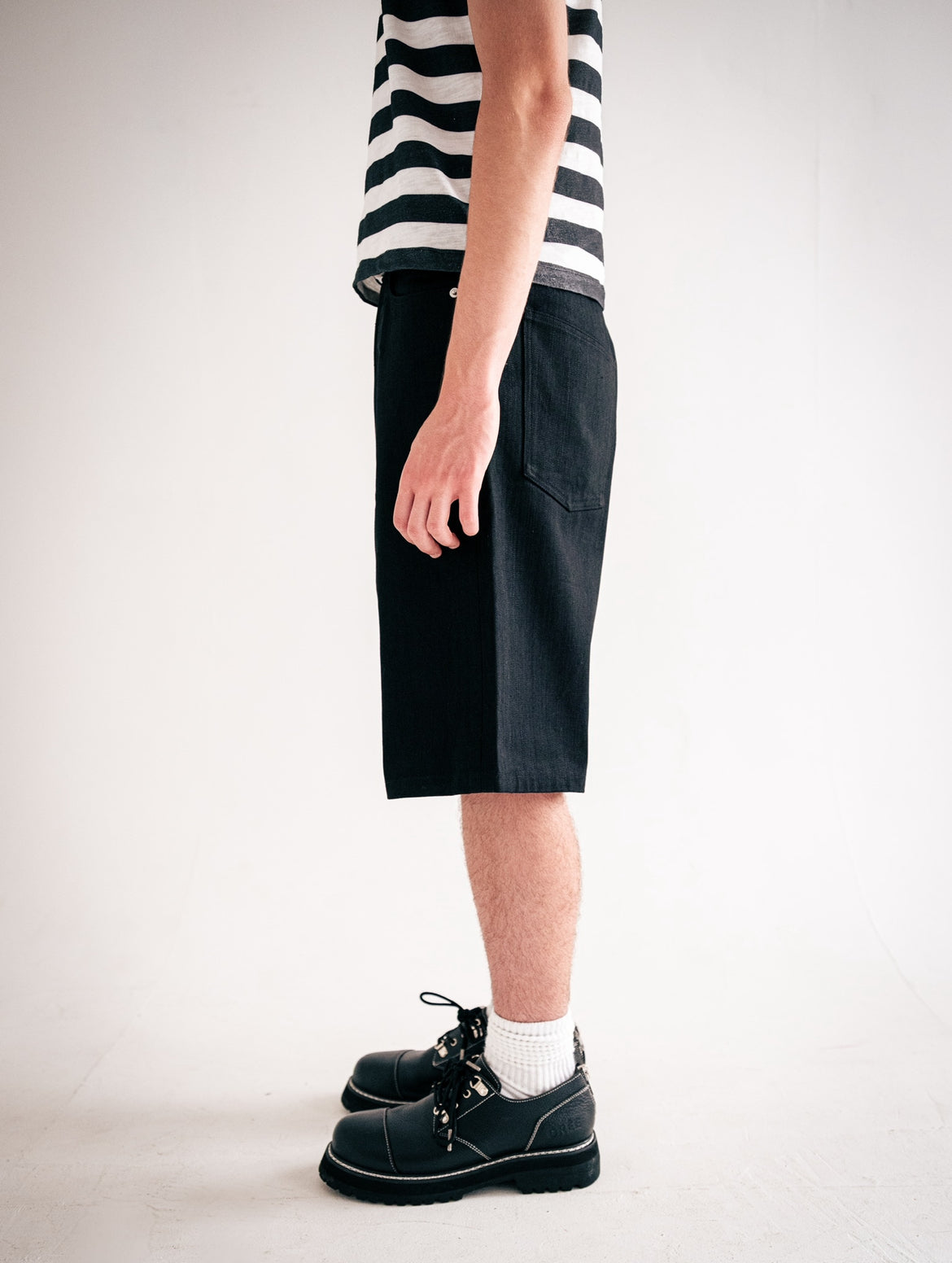 Jet Black Raw Selvedge Baggy Jorts