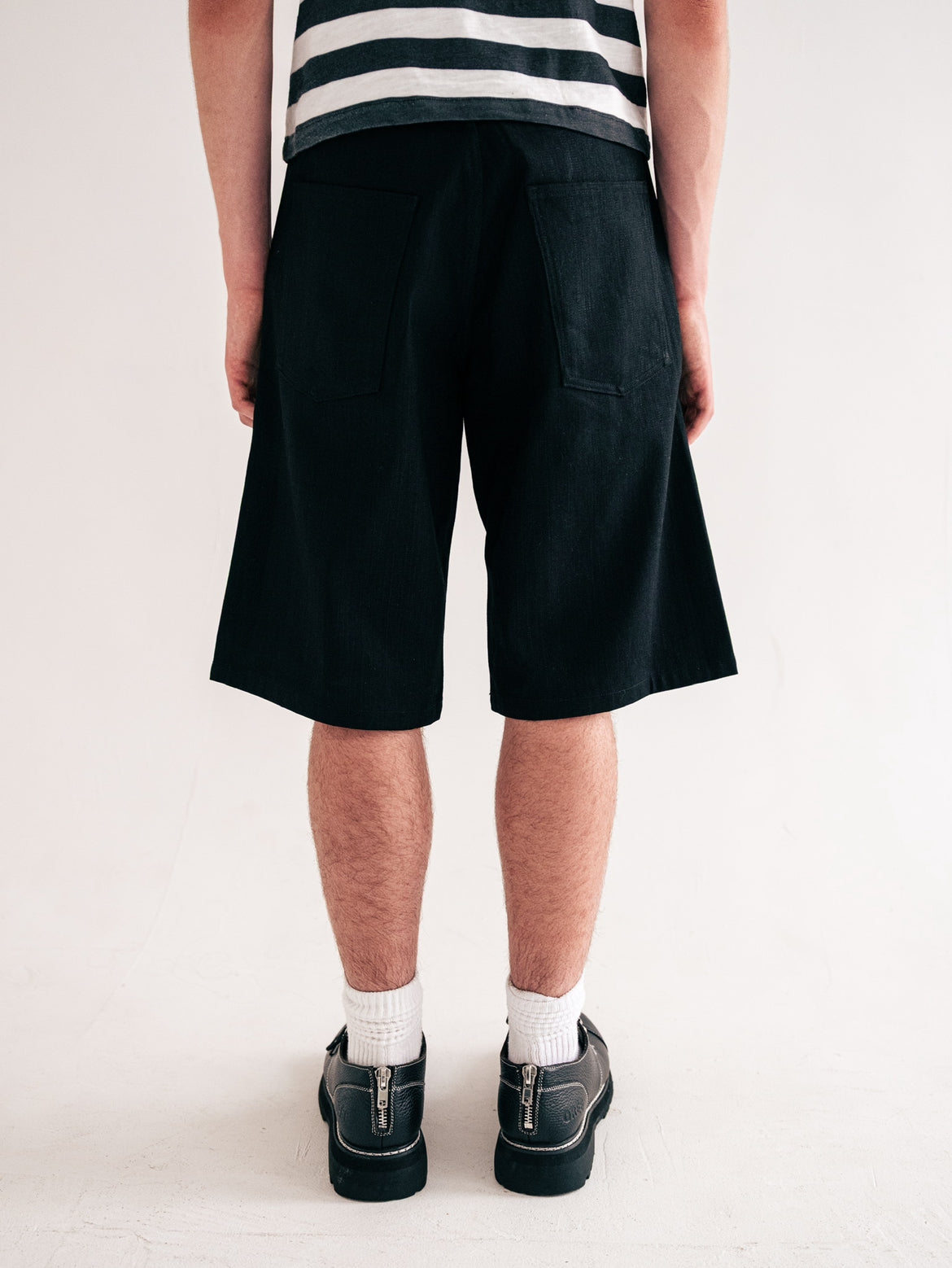 Jet Black Raw Selvedge Baggy Jorts