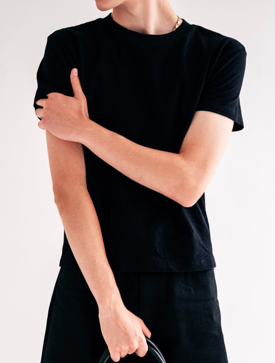 Black Slub Cotton Baby Tee