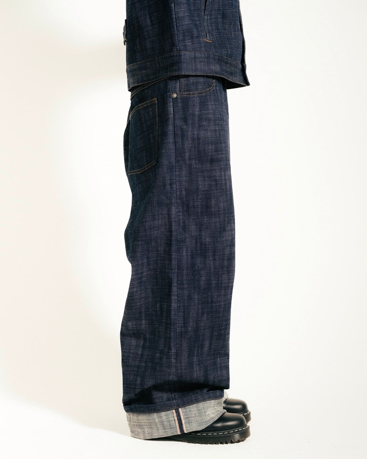 Slub Indigo Raw Selvedge Wide Leg Denim
