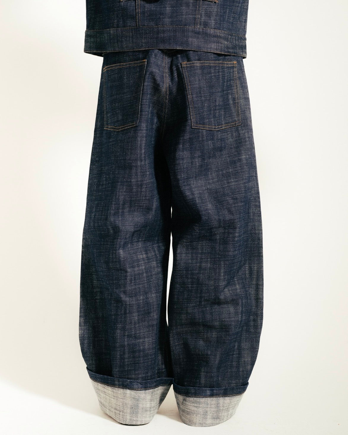 Slub Indigo Raw Selvedge Wide Leg Denim