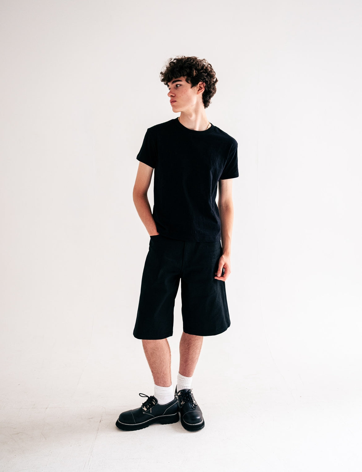 Black Slub Cotton Baby Tee